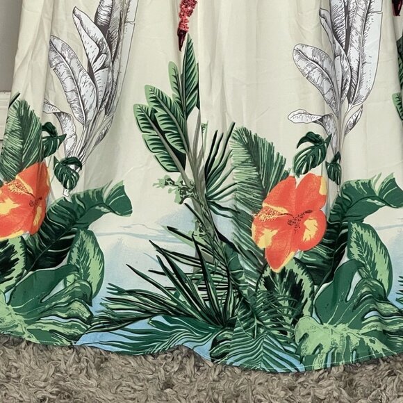 Floral Maxi Sundress with Plunge Neckline - Picture 5 of 7